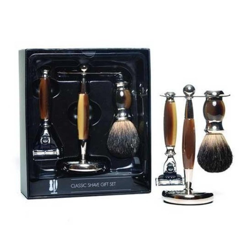 Great GRAD or FATHER'S DAY GIFT Boxed 3 Piece Horn Razor Set
